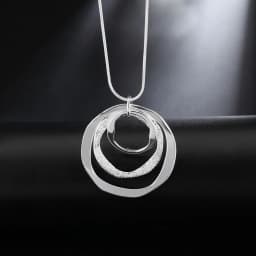 40-75cm Charms nobel 925 Sterling Silver Bohemia three circle pendant Necklace For Women Wedding Jewelry party Christmas gifts