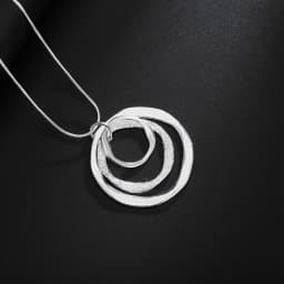 40-75cm Charms nobel 925 Sterling Silver Bohemia three circle pendant Necklace For Women Wedding Jewelry party Christmas gifts