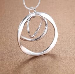 40-75cm Charms nobel 925 Sterling Silver Bohemia three circle pendant Necklace For Women Wedding Jewelry party Christmas gifts