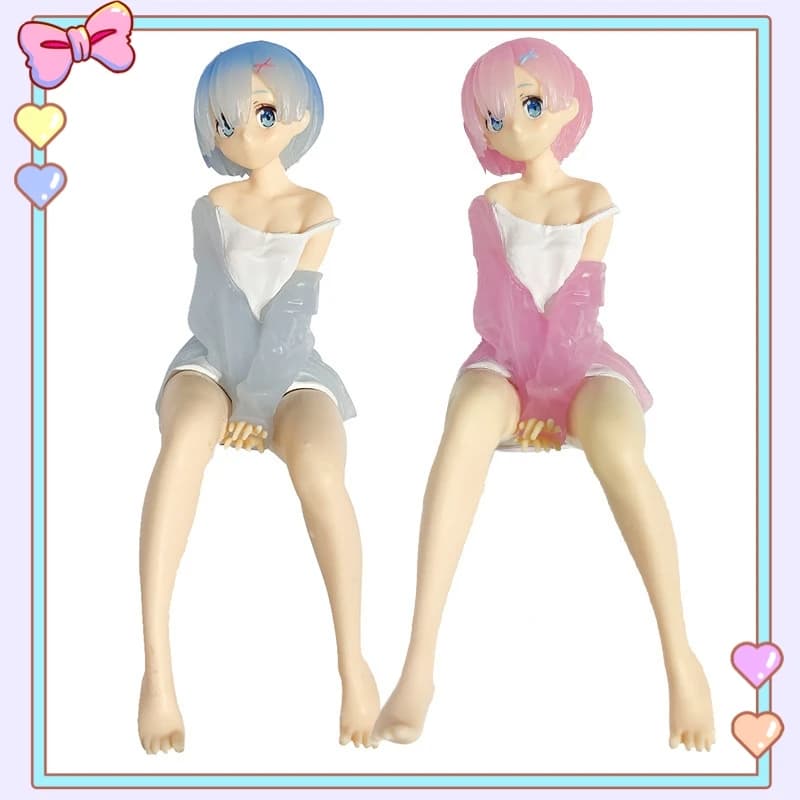 14cm Anime Re: Life In A Different World From Zero Rem Ram Action Figures PVC Model Collection Kids Toys Statue Christmas Gift