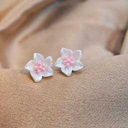 Resin Blue Camellia Stud Earring for Women New Trend Sweet Jewelry Accessory Wholesale Wedding Christmas Gift