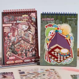 Kawaii Micro terrorism theme 3D Puppet Manor Landscape Sticker book DIY Pocket Cabin Scene Christmas gifts