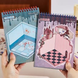 Kawaii Micro terrorism theme 3D Puppet Manor Landscape Sticker book DIY Pocket Cabin Scene Christmas gifts