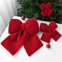 Large Red Velvet Bow Christmas Tree Hanging Pendants 2025 Christmas Party Decoration New Year Holiday Home DIY Ornaments