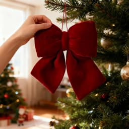 Large Red Velvet Bow Christmas Tree Hanging Pendants 2025 Christmas Party Decoration New Year Holiday Home DIY Ornaments