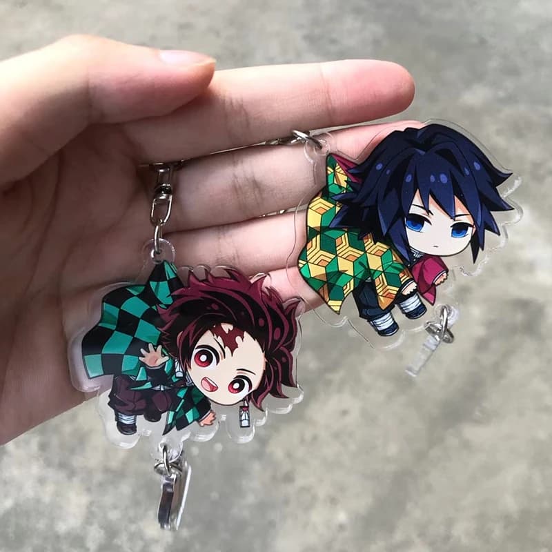 Hot Demon Slayer Tanjiro Kamado Acrylic Keychain Anime Peripherals Cute Cartoons Fashion Jewelry Backpack Pendant Christmas Gift