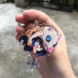 Hot Demon Slayer Tanjiro Kamado Acrylic Keychain Anime Peripherals Cute Cartoons Fashion Jewelry Backpack Pendant Christmas Gift