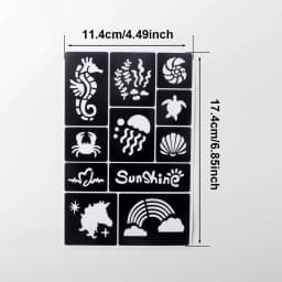 Temporary Tattoo Stencil Templates Set Reusable DIY Painting for Face and Body Art, Christmas Eve Gifts Party Favor Supplies