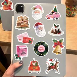 50PCS Christmas Aesthetic Gift Santa Claus Graffiti Stickers DIY Decorative Bags, Skateboards, Water Cups, Flat Stickers