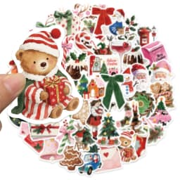 50PCS Christmas Aesthetic Gift Santa Claus Graffiti Stickers DIY Decorative Bags, Skateboards, Water Cups, Flat Stickers
