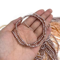 Natural Freshwater Pearls 3-4mm AA White Round Small Beads for Jewelry Making DIY Necklace Bracelet Accessories Gift Christmas