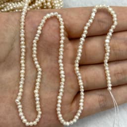 Natural Freshwater Pearls 3-4mm AA White Round Small Beads for Jewelry Making DIY Necklace Bracelet Accessories Gift Christmas