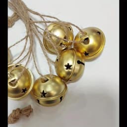10pcs Golden Decorative Bells - Elegant Metal Christmas Tree Ornaments with Star, Perfect for Holiday Decor, Doorbells Pet Bells