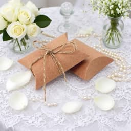 50/100PCS Pillow Candy Paper Box Kraft Paper Packaging Box Used For Candy Jewelry Gifts DIY Christmas Birthday Party Decoration