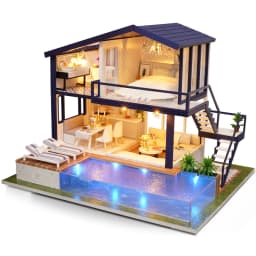 DIY Wooden Dollhouse Mini Building Kit Handmade Doll House Case Model 3D Puzzle Assembly With Furniture Toys For Christmas Gifts