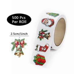 500pcs Laser Cartoon Christmas Stickers Christmas Gift Wrapping Label Sticker Reward Stickers Scrapbook Stationery,1"