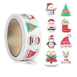 500pcs Laser Cartoon Christmas Stickers Christmas Gift Wrapping Label Sticker Reward Stickers Scrapbook Stationery,1"