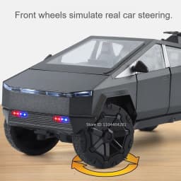 1:24 Pickup S680 Model Toys Alloy Diecast Car Front Wheel Steering Doors Opened Sound Light Pull Back Vehice Boy Christmas Gift