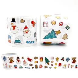 300pcs/roll Cartoon Christmas Theme Gift Tag Sticker Holiday Birthday Party Gift Decoration Praise Sticker Reward Stickers Label