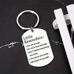 Inspirational Keychain Gift for Son Daughter Sister Brother BFF Stainless Steel Charms Jewelry Birthday Christmas for Men Women