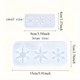 2pcs 3D Snowflake Pendant Silicone Mold DIY Craft Necklace Earrings Pendant Christmas Decoration Epoxy Resin Casting Mold