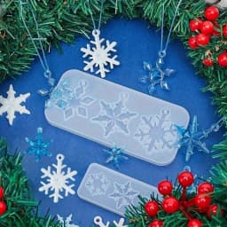 2pcs 3D Snowflake Pendant Silicone Mold DIY Craft Necklace Earrings Pendant Christmas Decoration Epoxy Resin Casting Mold