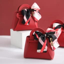 20PCS Leather Gift Bags Bow Ribbon Packaging Bag Wedding Favour Distributions Bags Christmas Candy Packaging Box Mini Handbag
