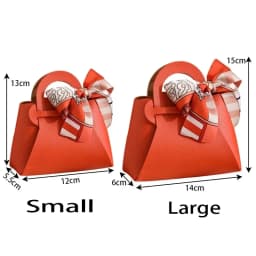 20PCS Leather Gift Bags Bow Ribbon Packaging Bag Wedding Favour Distributions Bags Christmas Candy Packaging Box Mini Handbag
