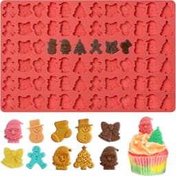 Christmas Silicone Mold for Xmas Chocolate Decor,6/7 Shapes Gummy Mould,Santa Snowflake Tree Gingerbread Food Grade Baking Mould