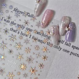 5D Laser Winter Snowflake Christmas Shiny Rhinestone Embossed Relief Self Adhesive Nail Art Decoration Sticker Manicure Decals