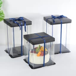20/28cm Birthday Cake Box Transparent Packaging Box for Wedding Christmas Party Baby Shower Gift Toys Bear Package Box Supplies