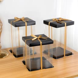 20/28cm Birthday Cake Box Transparent Packaging Box for Wedding Christmas Party Baby Shower Gift Toys Bear Package Box Supplies