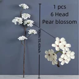 Luxury Artificial Pear Blossom Autumn Winter 90cm Slik Fake Flower For Living Room Wedding Party Decor Christmas Outdoor Floral