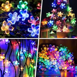 Outdoor Solar Led String Lights Cherry Flowers Light Strings 8 Lighting Modes Solar Lamp for Camping Wedding Christmas Decor