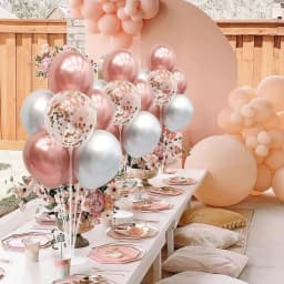 Runtow 2 sets Balloon Stand with Base, Balloon Column Stand for Wedding Christmas New Year Birthday Graduation Party Decor