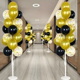 Runtow 2 sets Balloon Stand with Base, Balloon Column Stand for Wedding Christmas New Year Birthday Graduation Party Decor
