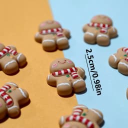 Christmas Gingerbread - Durable Resin Decorations for DIY Crafts, Keychains-For Holiday Decorations & Gifts, Charming Ornaments,