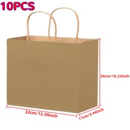 Kraft Paper Bags with Handles Birthday Wedding Christmas Party Decoration Baby Shower New Year Gift Packaging