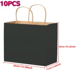 Kraft Paper Bags with Handles Birthday Wedding Christmas Party Decoration Baby Shower New Year Gift Packaging