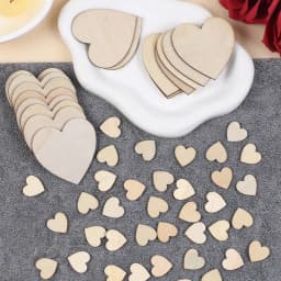 50/100/200Pcs Unfinished Wooden Hearts for Crafts 1-6cm Heart Blank Wood Ornaments Birthday Wedding Party Christmas Decor