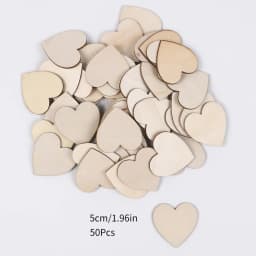 50/100/200Pcs Unfinished Wooden Hearts for Crafts 1-6cm Heart Blank Wood Ornaments Birthday Wedding Party Christmas Decor