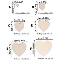 50/100/200Pcs Unfinished Wooden Hearts for Crafts 1-6cm Heart Blank Wood Ornaments Birthday Wedding Party Christmas Decor
