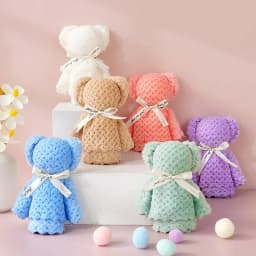 20pcs/10SET Teddy Bear Towel Gift Set, Wedding Companion Gift, Comes with Transparent Bag Suitable for Christmas, Birthday