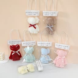 20pcs/10SET Teddy Bear Towel Gift Set, Wedding Companion Gift, Comes with Transparent Bag Suitable for Christmas, Birthday