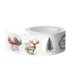 500pcs 1inch Christmas Stickers for Envelope Round Merry Christmas Stickers 8 Designs Christmas Gift Decor Stickers