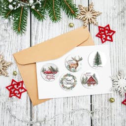 500pcs 1inch Christmas Stickers for Envelope Round Merry Christmas Stickers 8 Designs Christmas Gift Decor Stickers