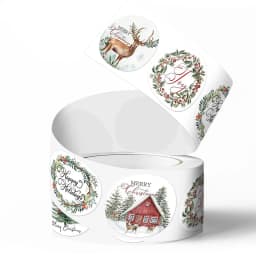 500pcs 1inch Christmas Stickers for Envelope Round Merry Christmas Stickers 8 Designs Christmas Gift Decor Stickers
