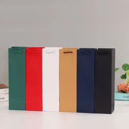5/10/15/20pcs Wine Gift Bags Drawstring Bag Packs With Handles,Leak-Proof,Kraft Paper,Reusable,Travel-Friendly for Christmas