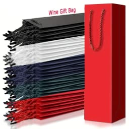 5/10/15/20pcs Wine Gift Bags Drawstring Bag Packs With Handles,Leak-Proof,Kraft Paper,Reusable,Travel-Friendly for Christmas