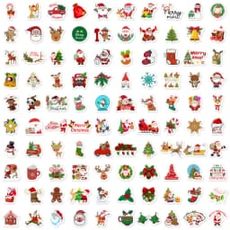 50/100PCS Christmas Series Cartoon Festival Fun Graffiti Stickers DIY Manual Scrap Book Tablet Decorative Stickers 